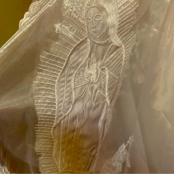 Angels Flower Girl Communion Dress Pearls Rhinestones Sequined Gown Girls Sz 7 - Picture 6 of 16